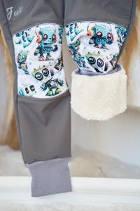Kalhoty zimní s beránkem- Roboti