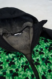 Softshellová bunda s beranem- Zelené kostky