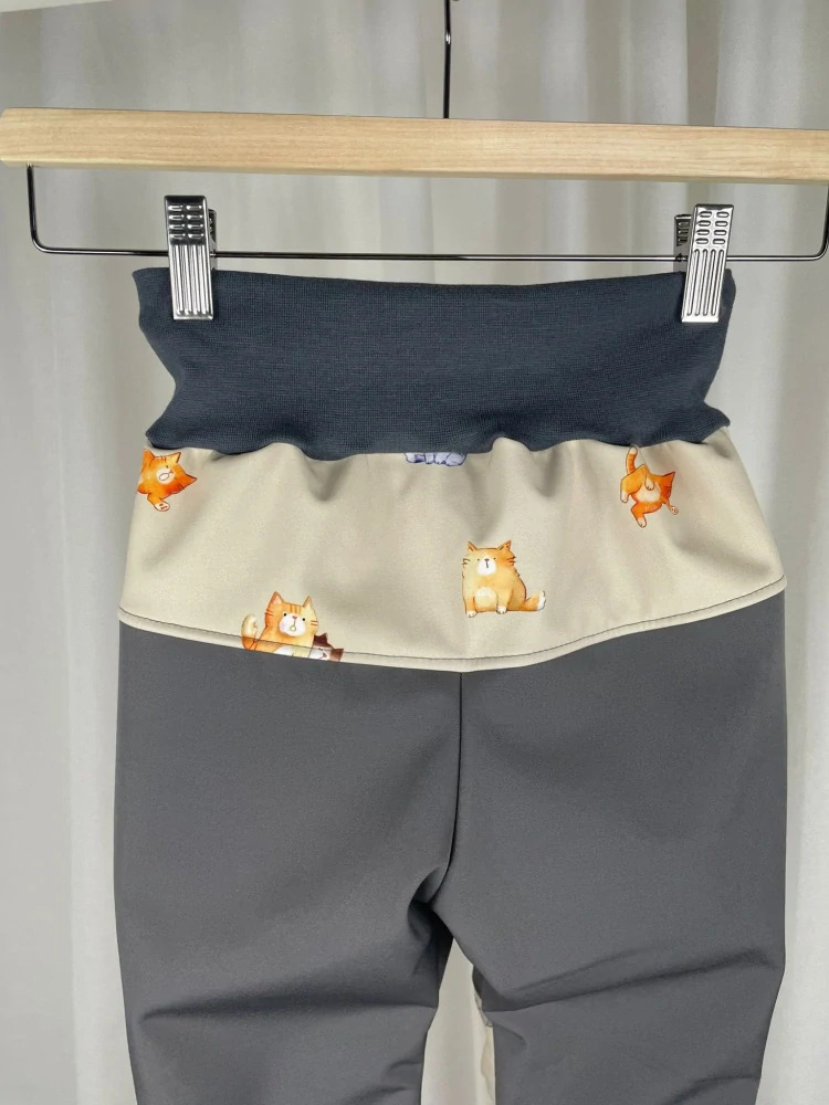 Softshellové kalhoty s fleecem- Kočky